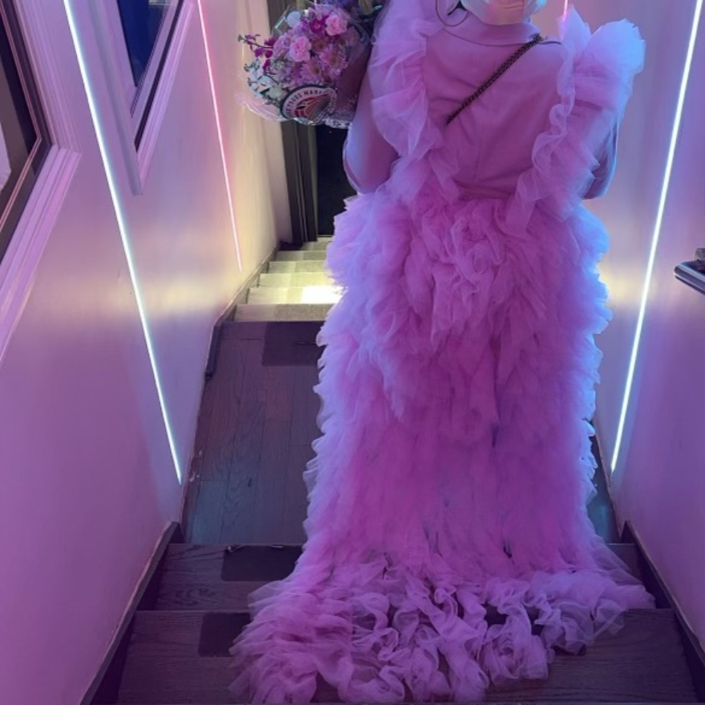 Purple Tulle Blazer Dress